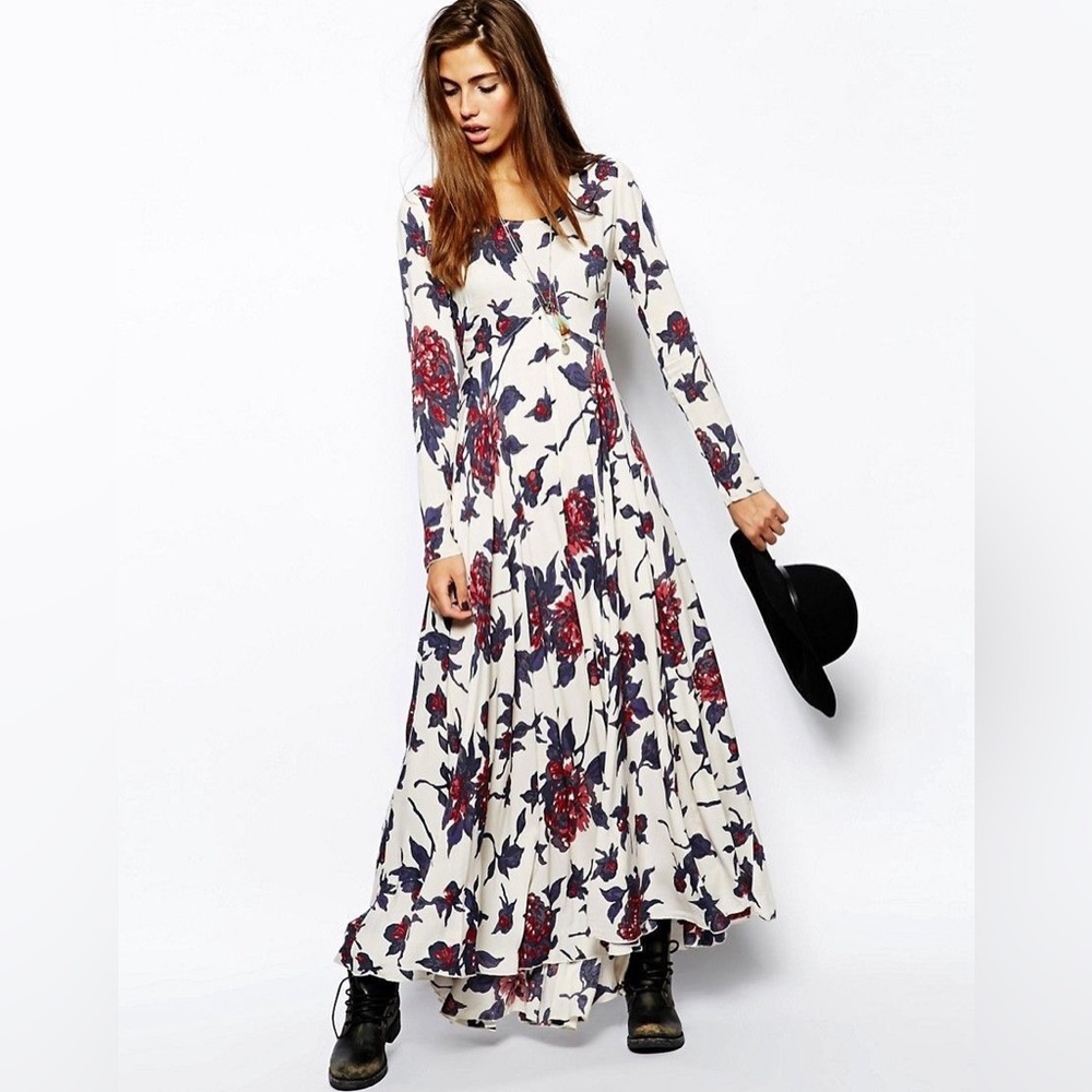 First Kiss Dress in Cream Combo FREE PEOPLE